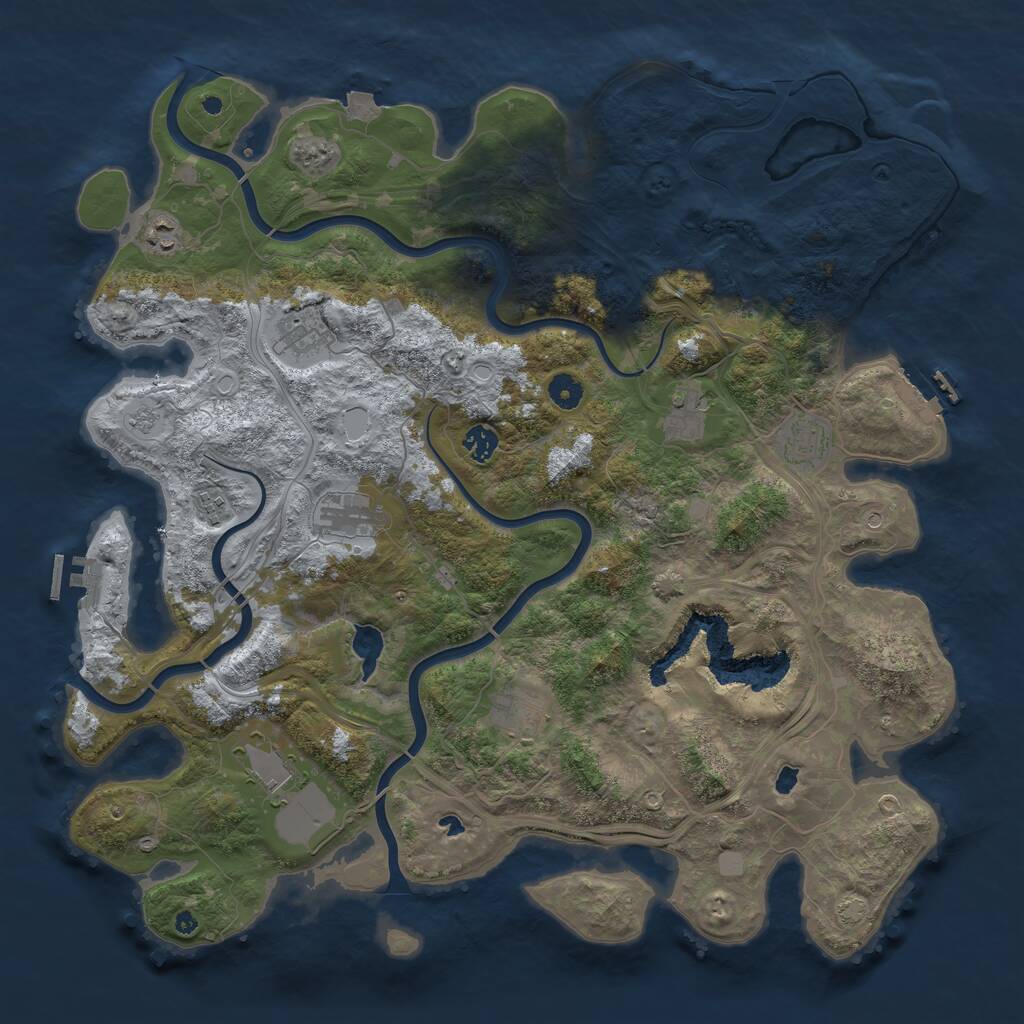 Rust Map: Procedural Map, Size: 4500, Seed: 889689, 15 Monuments