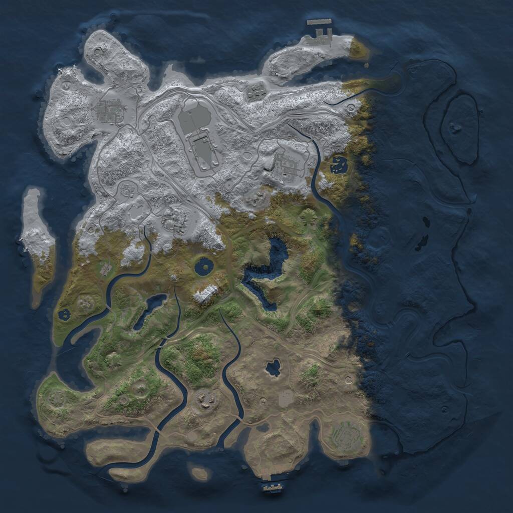 Rust Map: Procedural Map, Size: 4250, Seed: 2477, 14 Monuments