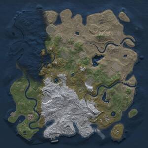 Thumbnail Rust Map: Procedural Map, Size: 4500, Seed: 1188557979, 17 Monuments