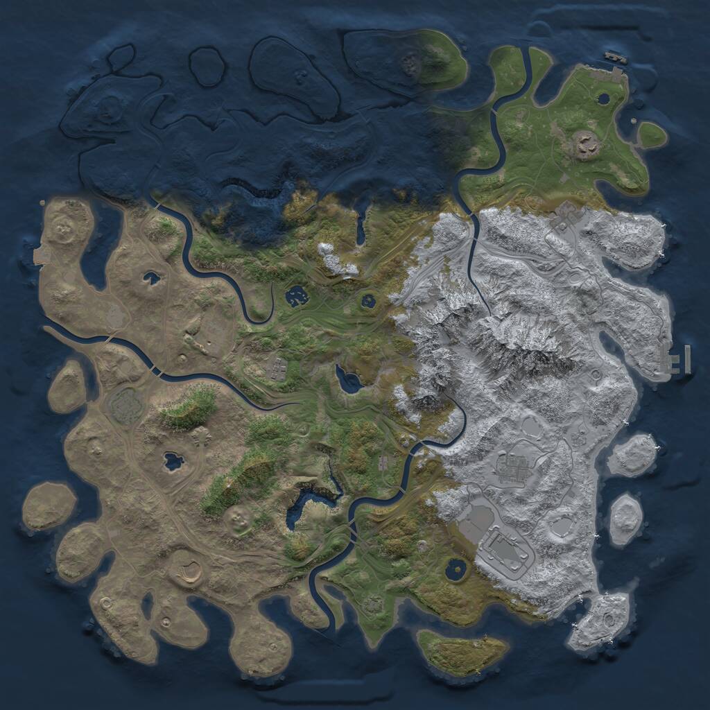 Rust Map: Procedural Map, Size: 5000, Seed: 1414107453, 15 Monuments