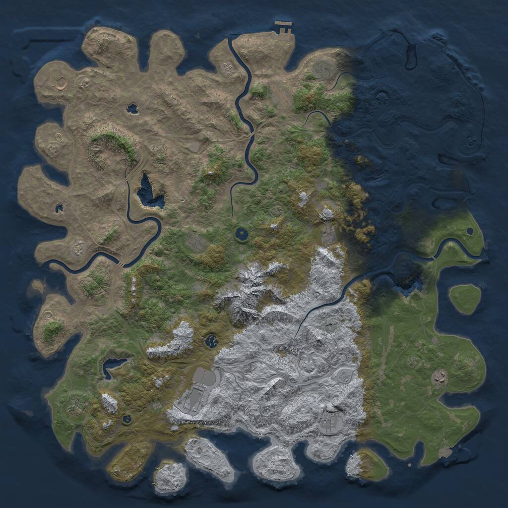 Rust Map: Procedural Map, Size: 6000, Seed: 39762, 17 Monuments