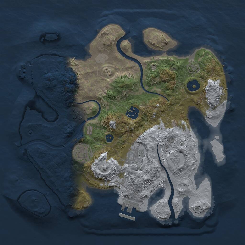 Rust Map: Procedural Map, Size: 3000, Seed: 290989, 9 Monuments