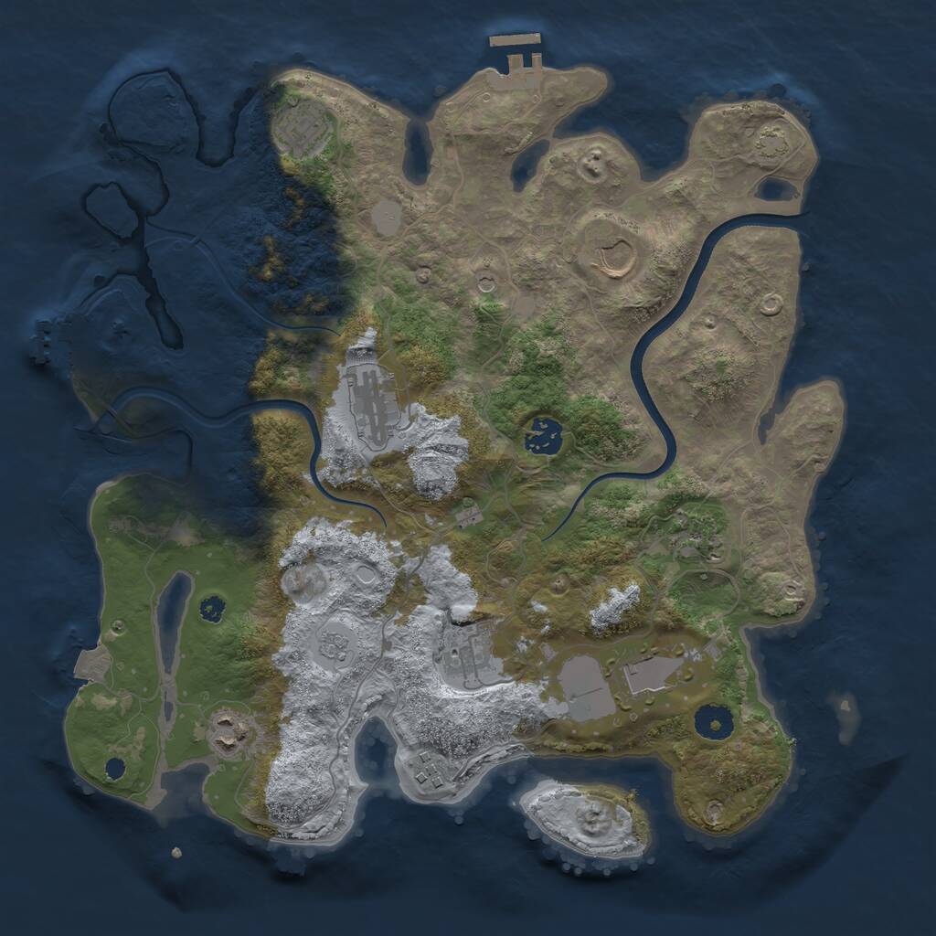 Rust Map: Procedural Map, Size: 3700, Seed: 1196217788, 15 Monuments