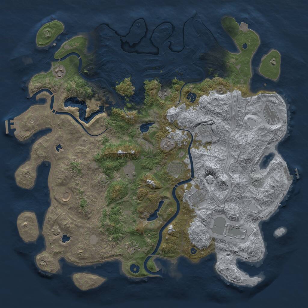 Rust Map: Procedural Map, Size: 4750, Seed: 917013864, 17 Monuments