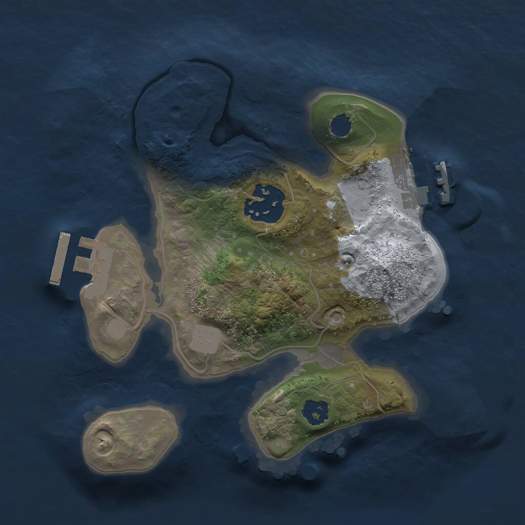 Rust Map: Procedural Map, Size: 2000, Seed: 595701382, 4 Monuments