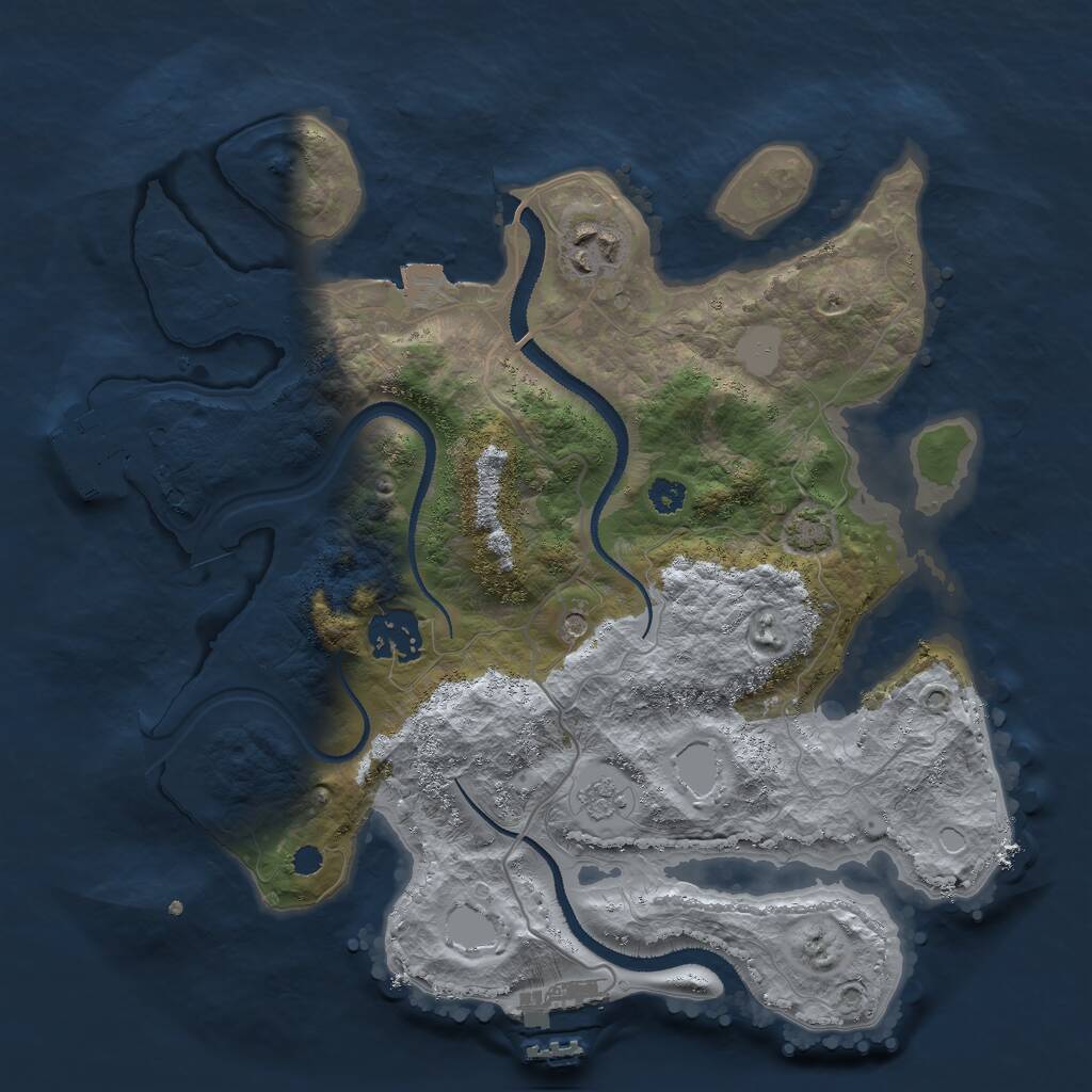 Rust Map: Procedural Map, Size: 3000, Seed: 6773787, 8 Monuments