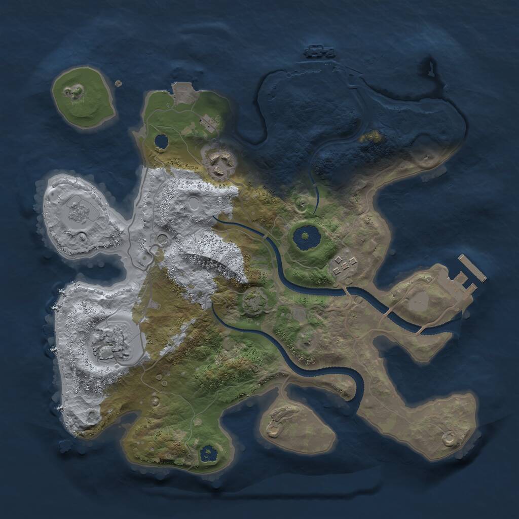 Rust Map: Procedural Map, Size: 3000, Seed: 224634029, 9 Monuments