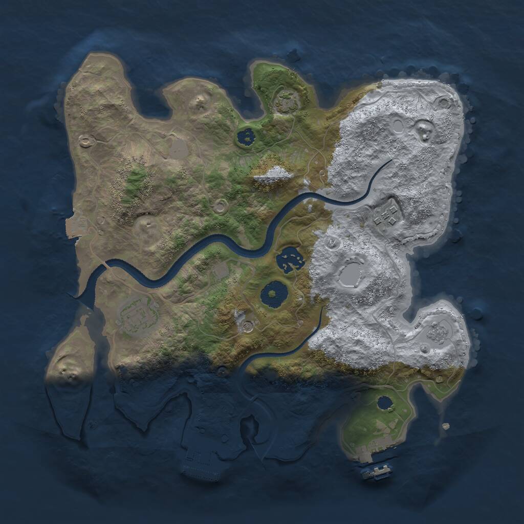Rust Map: Procedural Map, Size: 3000, Seed: 1723404753, 9 Monuments