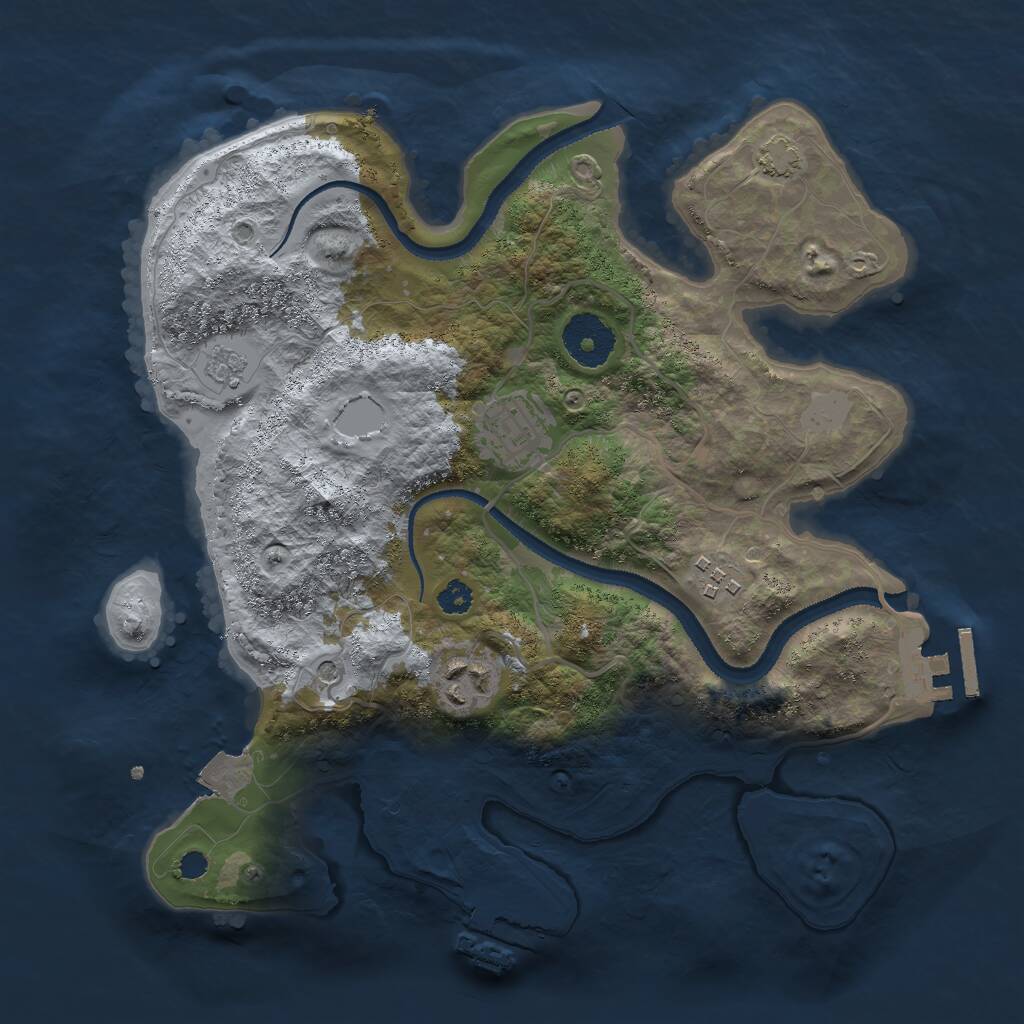 Rust Map: Procedural Map, Size: 3000, Seed: 1160, 9 Monuments