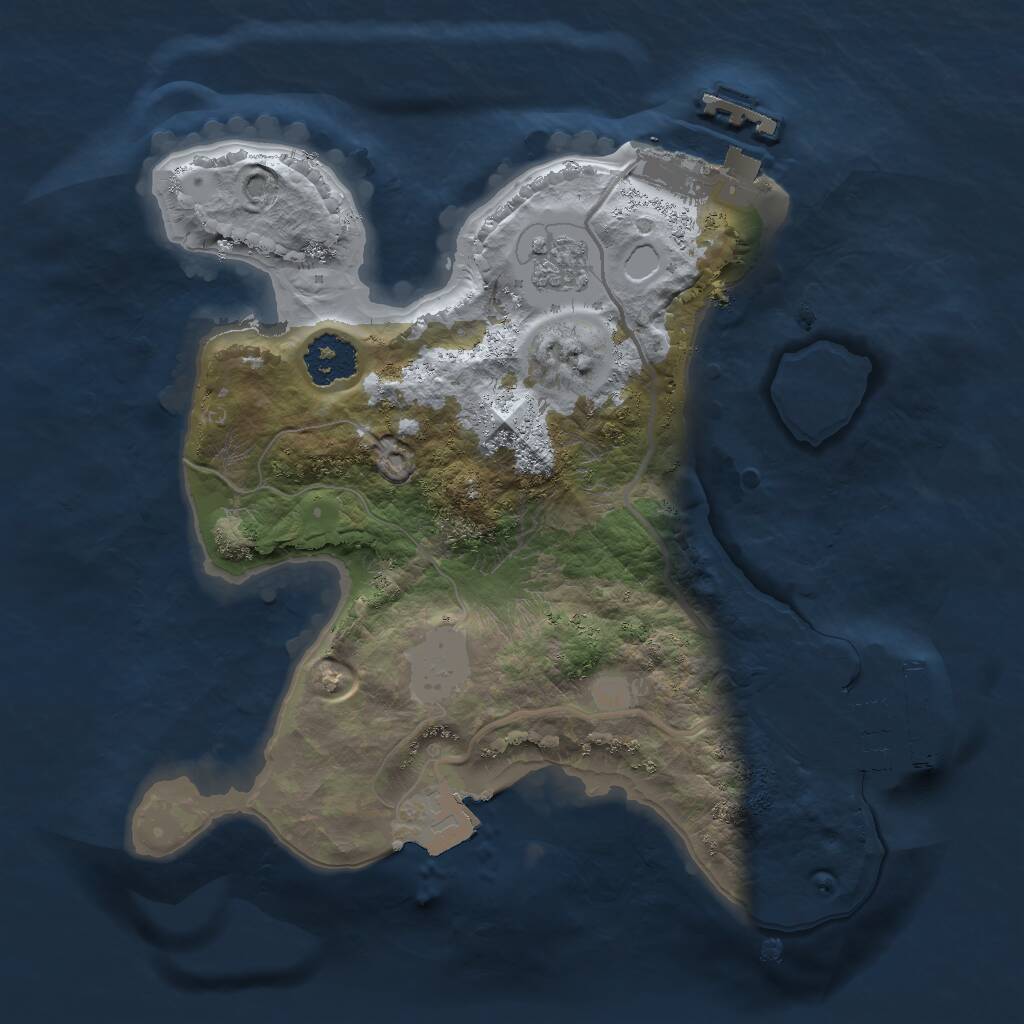 Rust Map: Procedural Map, Size: 2000, Seed: 169381214, 4 Monuments
