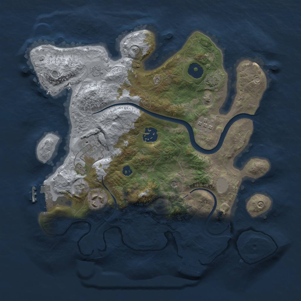 Rust Map: Procedural Map, Size: 3000, Seed: 4172, 10 Monuments