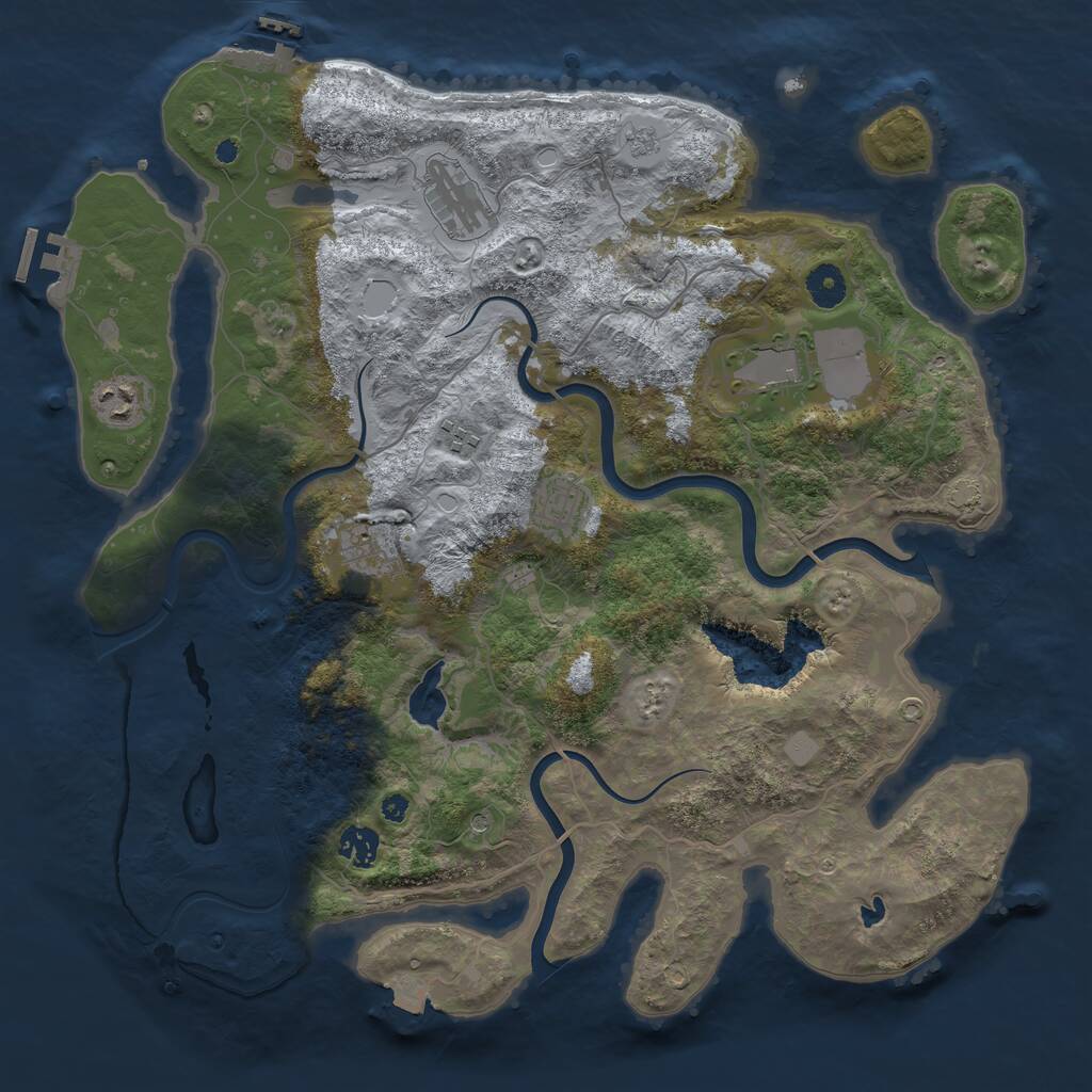 Rust Map: Procedural Map, Size: 4000, Seed: 156297387, 13 Monuments