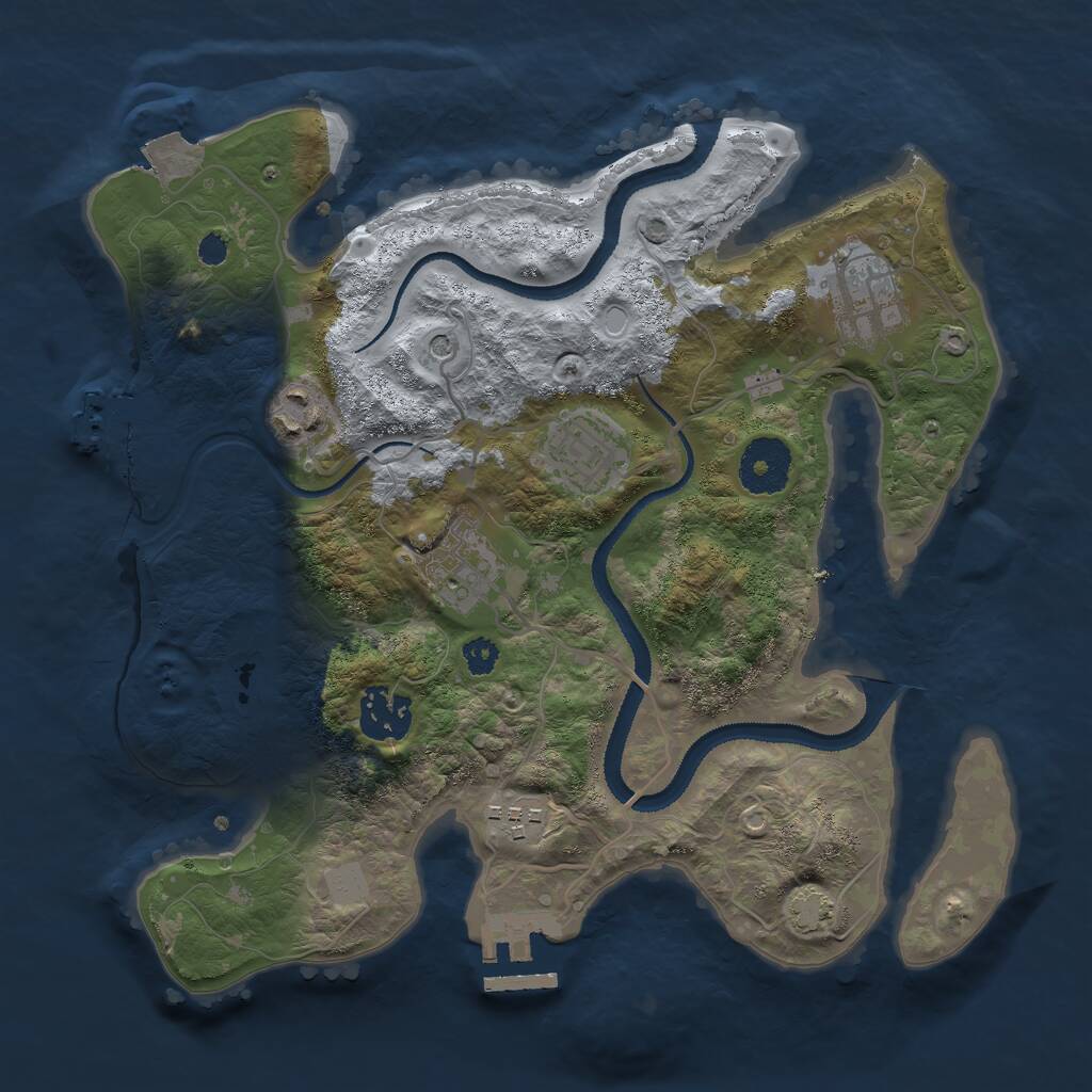 Rust Map: Procedural Map, Size: 3000, Seed: 1987799, 11 Monuments