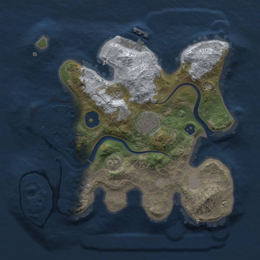 Rust Map: Procedural Map, Size: 2500, Seed: 1232569333, 6 Monuments