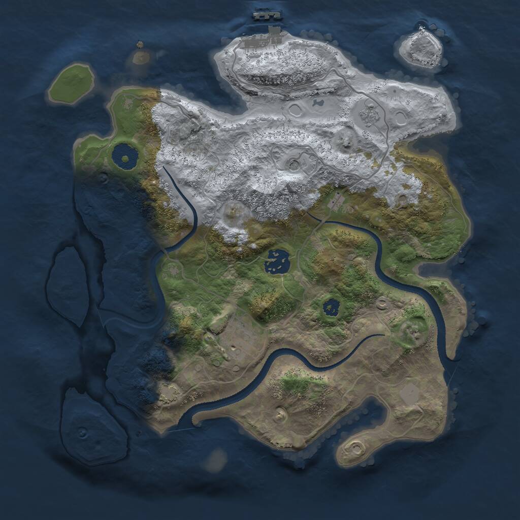 Rust Map: Procedural Map, Size: 3000, Seed: 92512977, 7 Monuments
