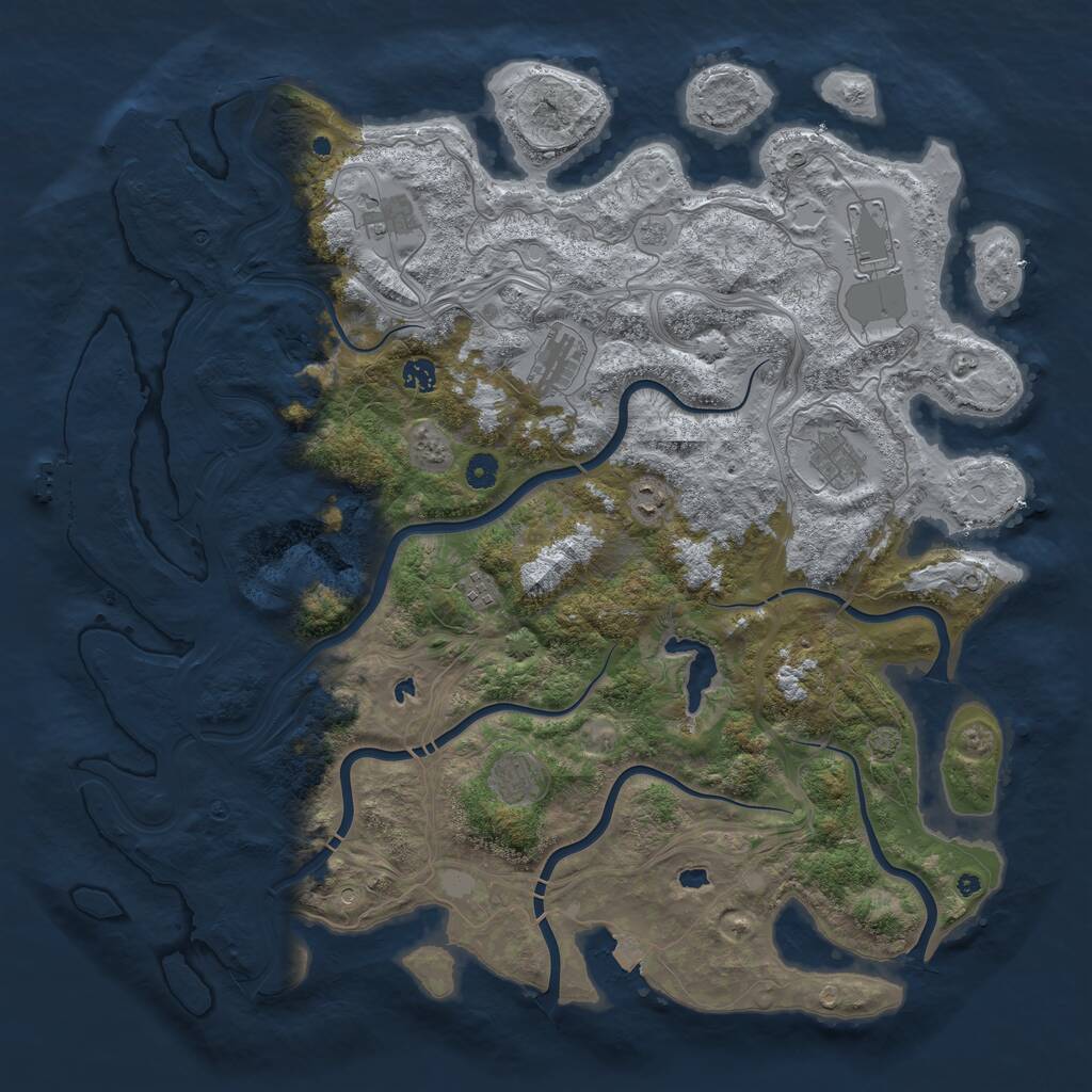 Rust Map: Procedural Map, Size: 4750, Seed: 1958365358, 14 Monuments