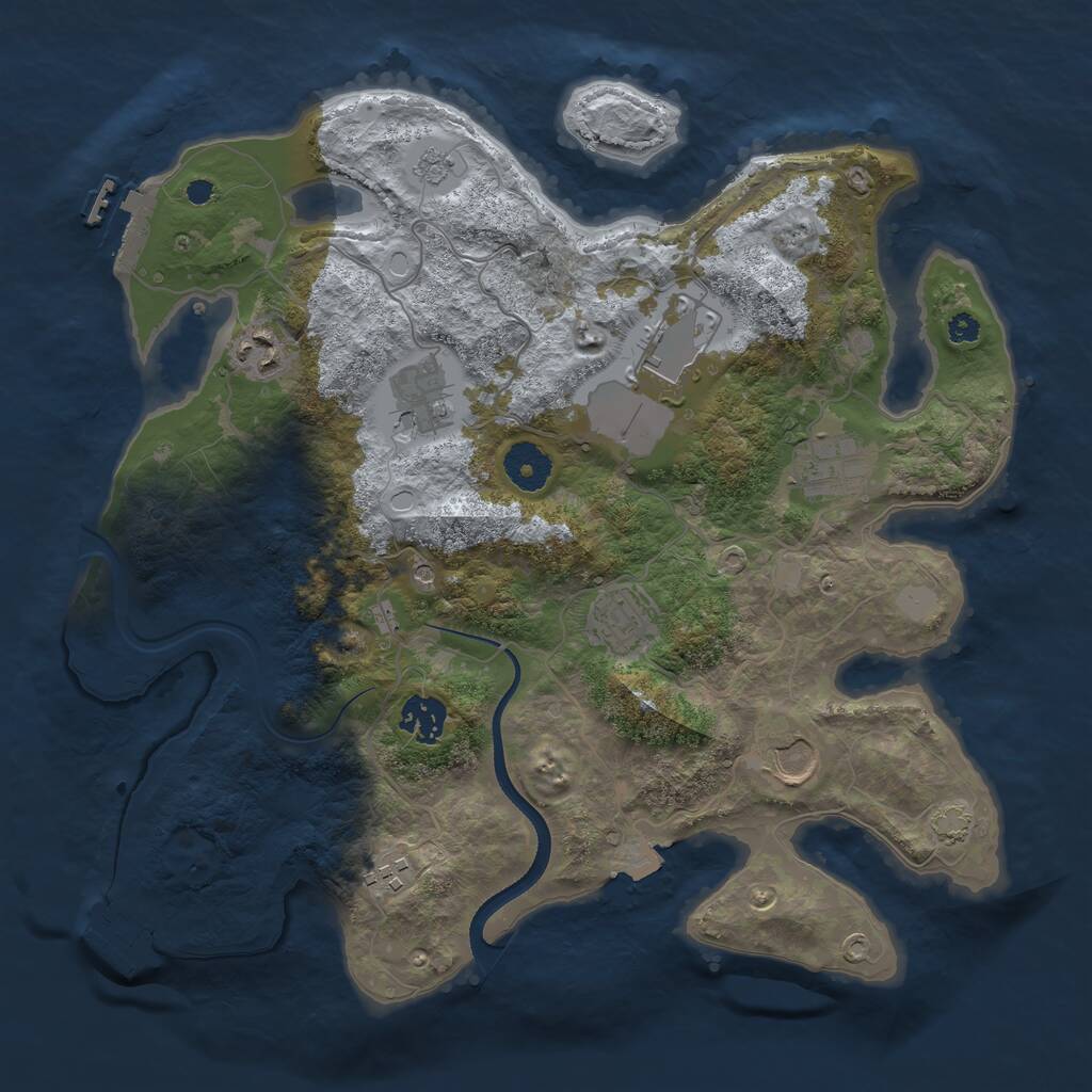 Rust Map: Procedural Map, Size: 3500, Seed: 255335772, 14 Monuments