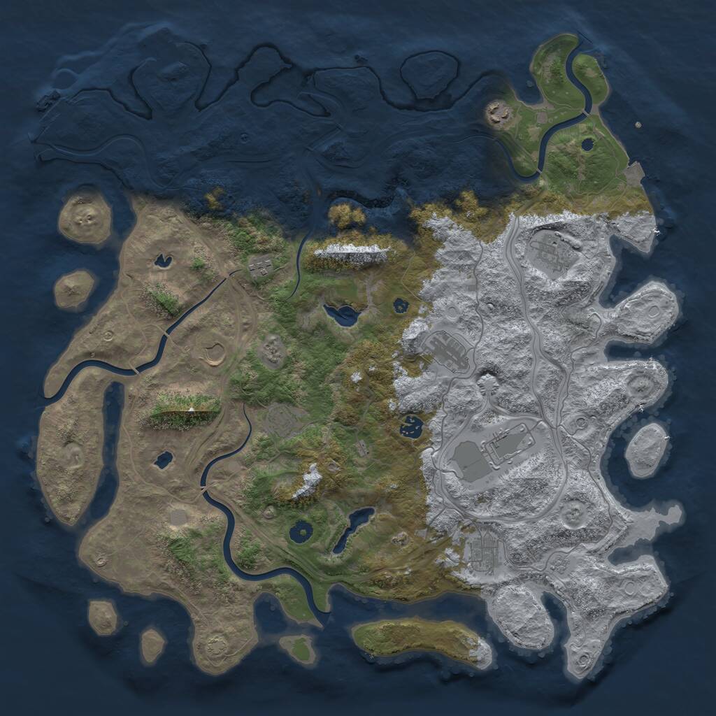 Rust Map: Procedural Map, Size: 4750, Seed: 1740680198, 15 Monuments