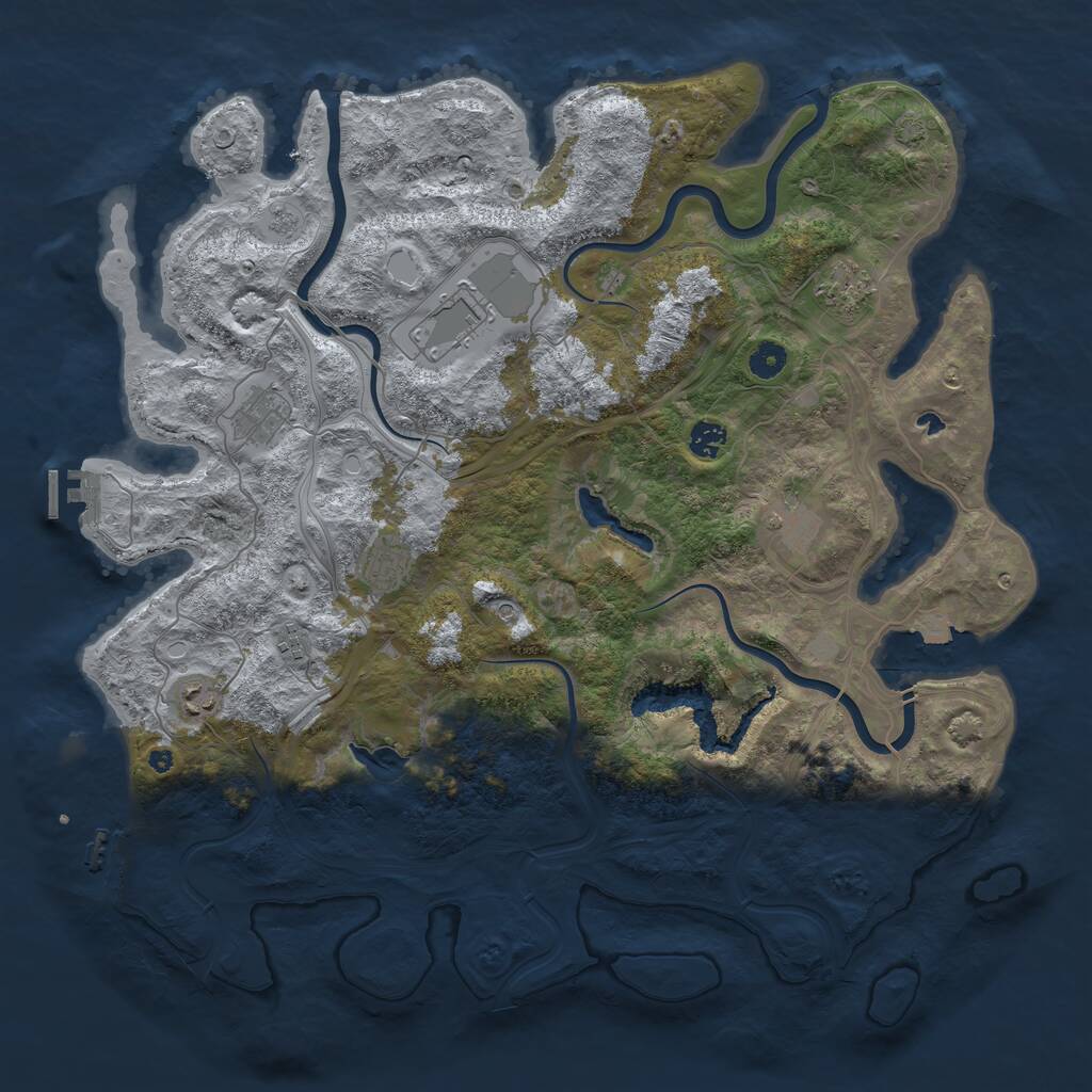 Rust Map: Procedural Map, Size: 4500, Seed: 88383302, 14 Monuments