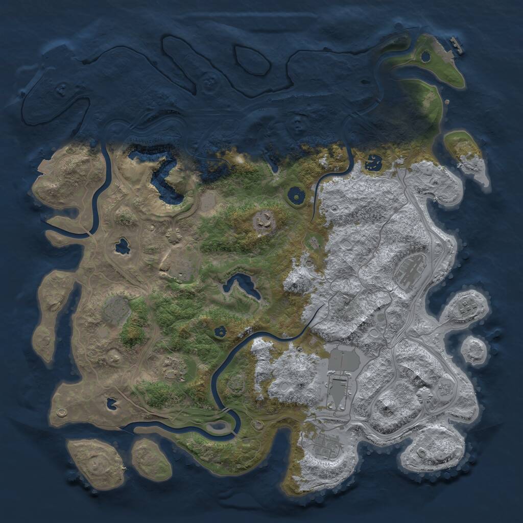 Rust Map: Procedural Map, Size: 4500, Seed: 1269980141, 15 Monuments