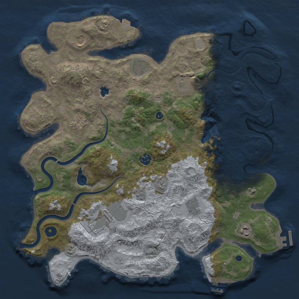 Rust Map: Procedural Map, Size: 4000, Seed: 210412, 15 Monuments