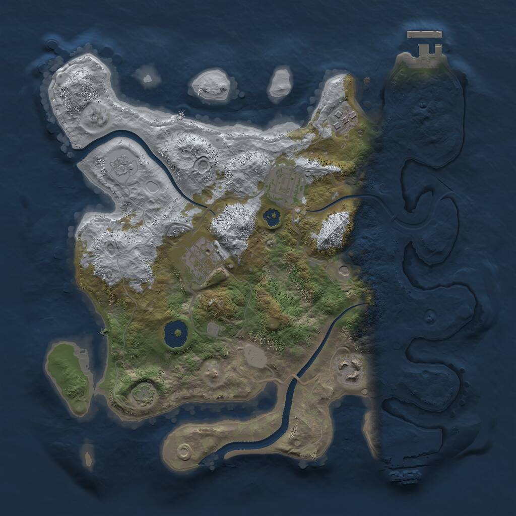 Rust Map: Procedural Map, Size: 3000, Seed: 1987737, 10 Monuments