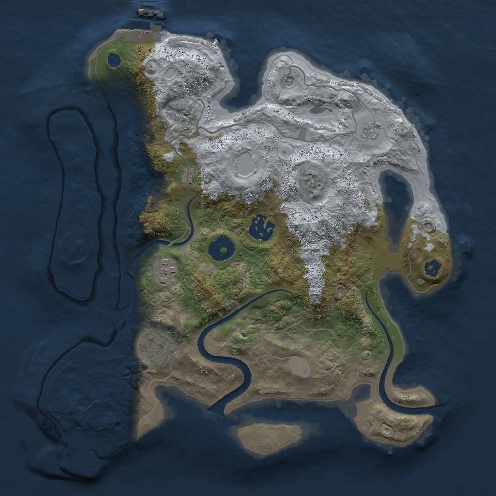 Rust Map: Procedural Map, Size: 3000, Seed: 1987121, 8 Monuments