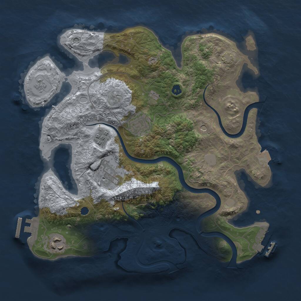 Rust Map: Procedural Map, Size: 3000, Seed: 644563002, 10 Monuments