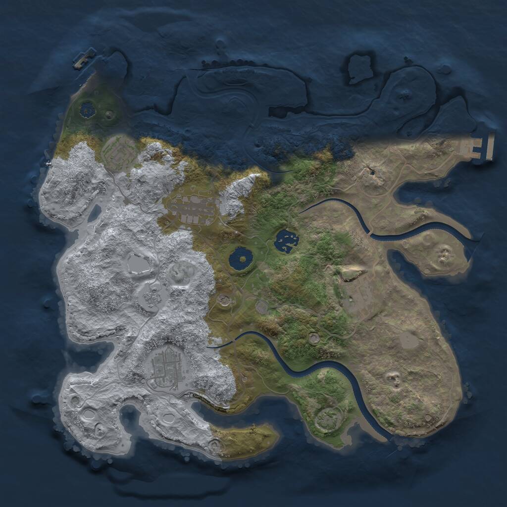 Rust Map: Procedural Map, Size: 3300, Seed: 1776383072, 11 Monuments