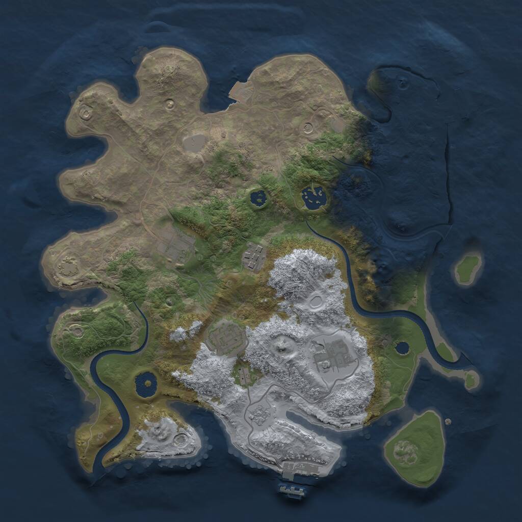 Rust Map: Procedural Map, Size: 3250, Seed: 1972, 11 Monuments