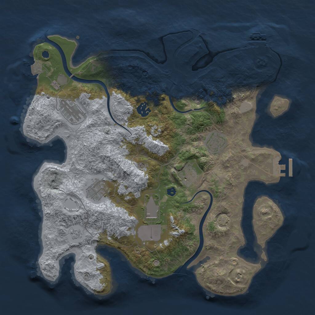 Rust Map: Procedural Map, Size: 3500, Seed: 992770615, 13 Monuments