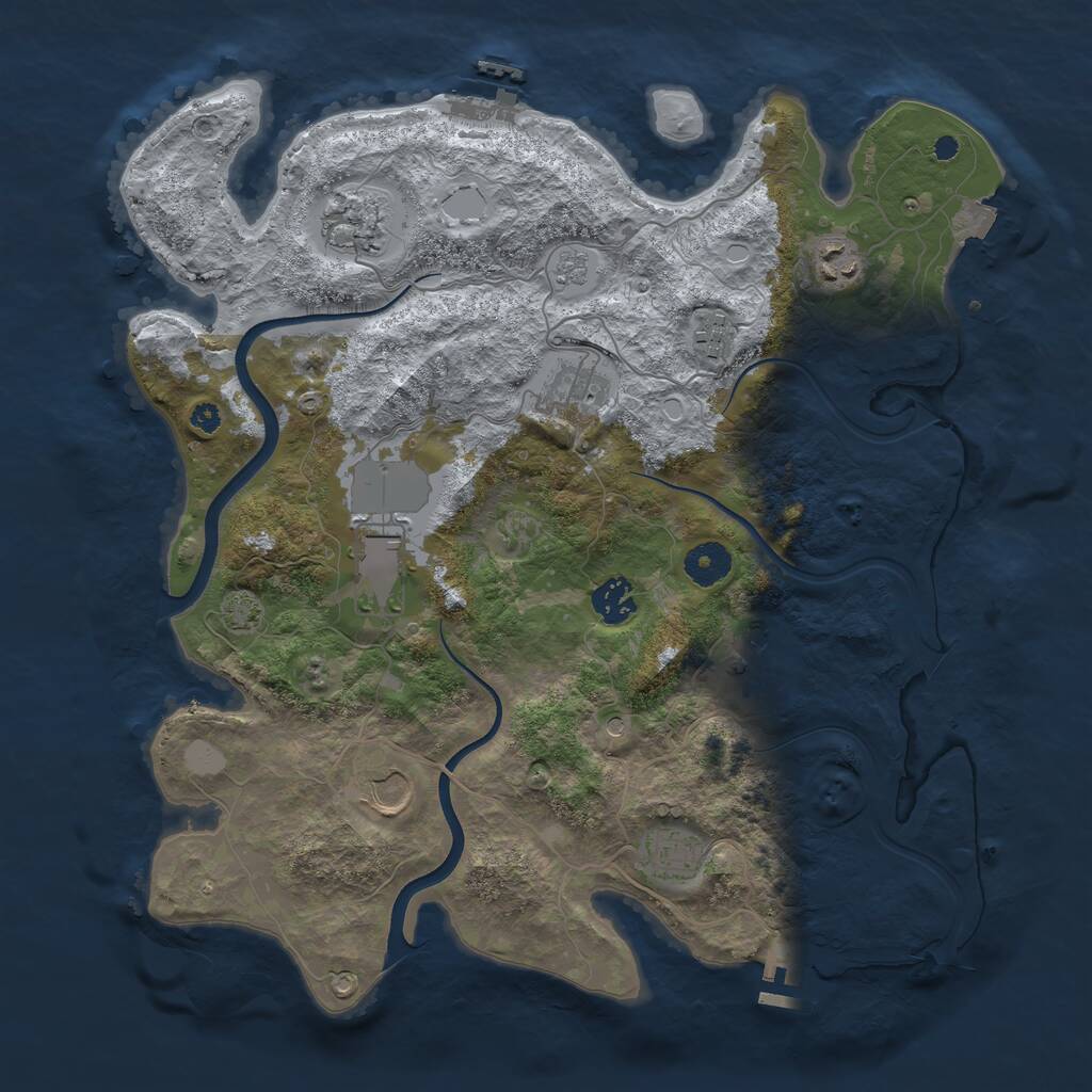 Rust Map: Procedural Map, Size: 3700, Seed: 618906626, 15 Monuments