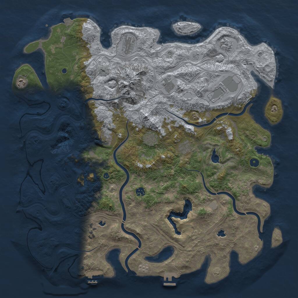 Rust Map: Procedural Map, Size: 5000, Seed: 559389736, 16 Monuments