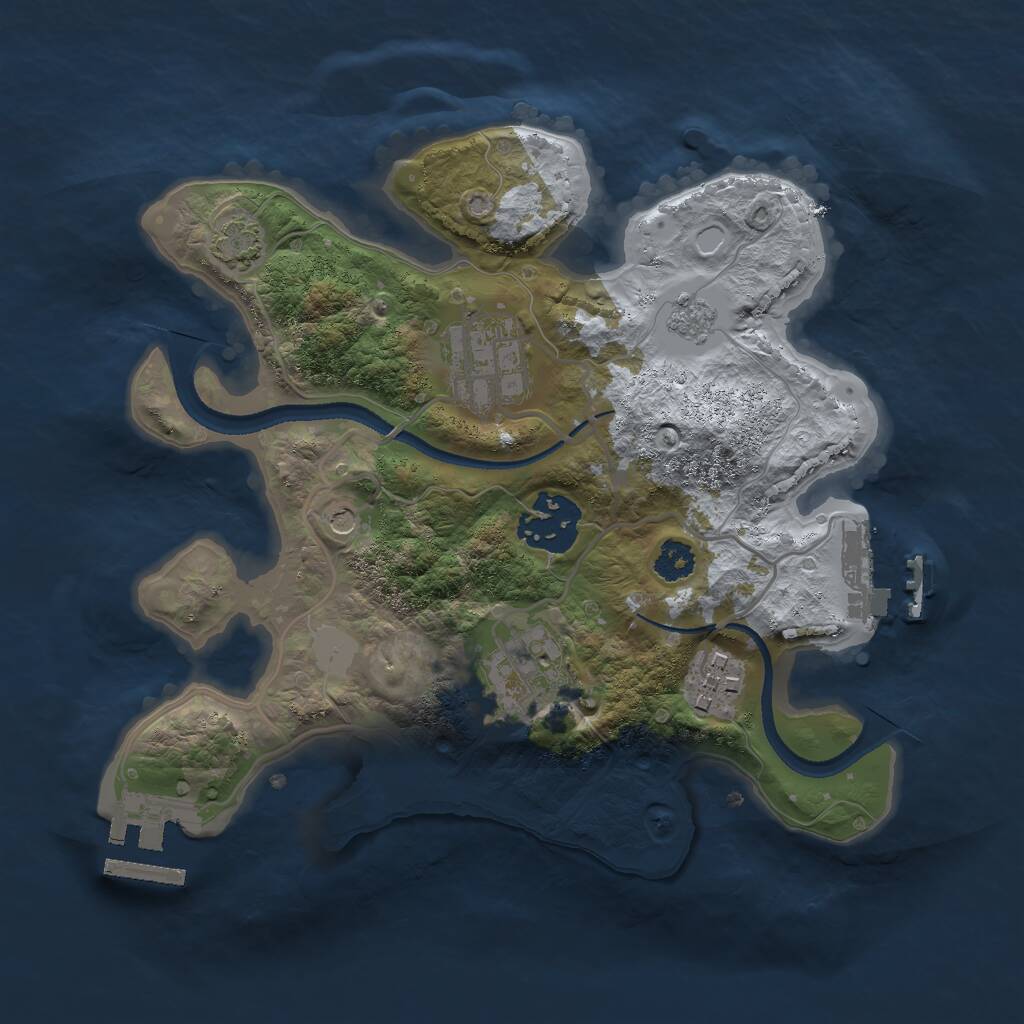 Rust Map: Procedural Map, Size: 2550, Seed: 123, 10 Monuments