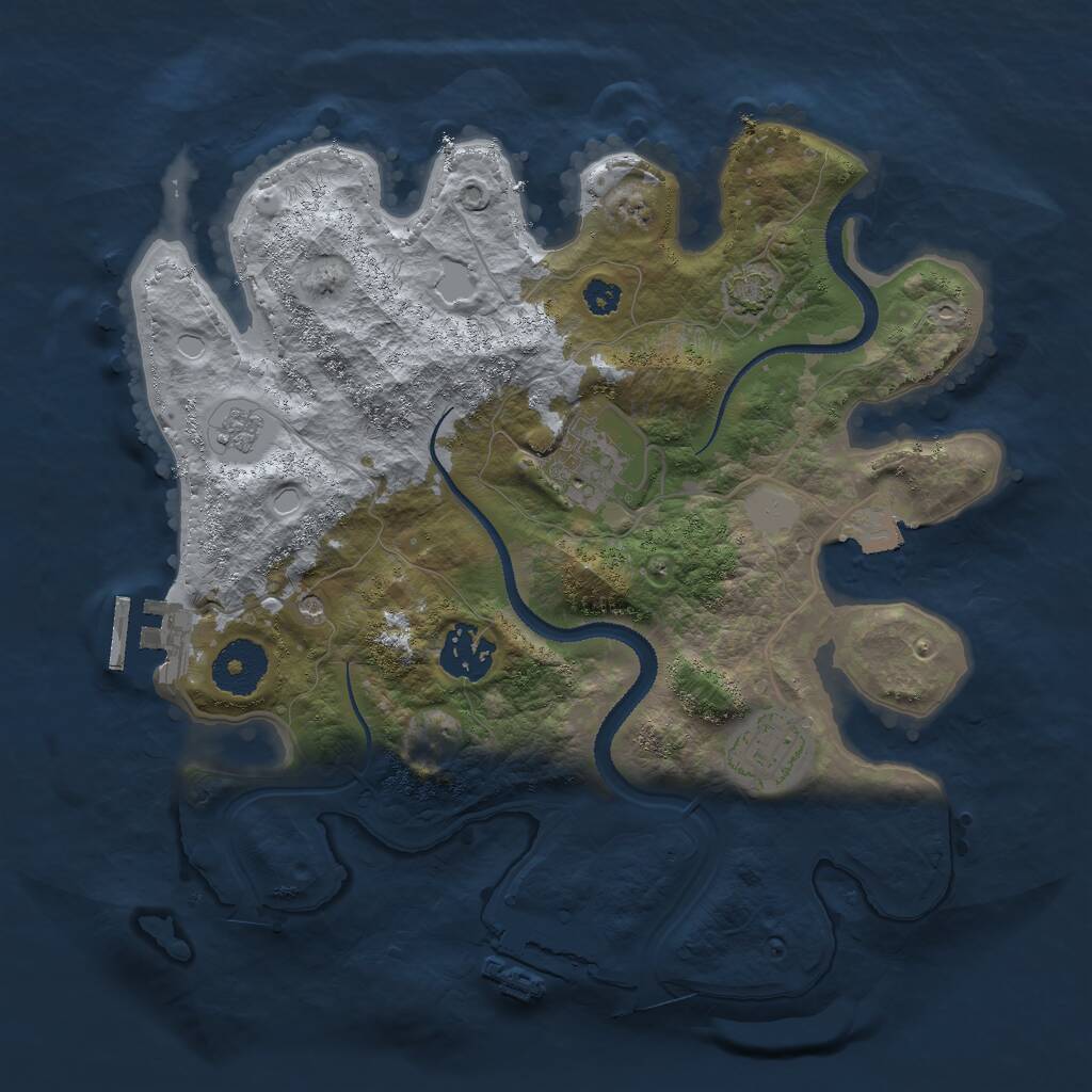 Rust Map: Procedural Map, Size: 3000, Seed: 940747792, 9 Monuments