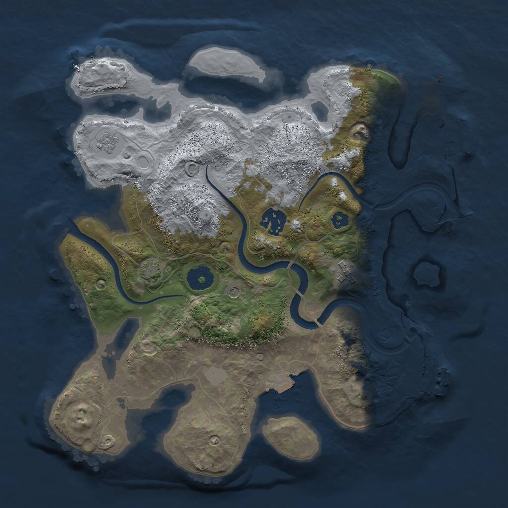 Rust Map: Procedural Map, Size: 3000, Seed: 1839674175, 8 Monuments