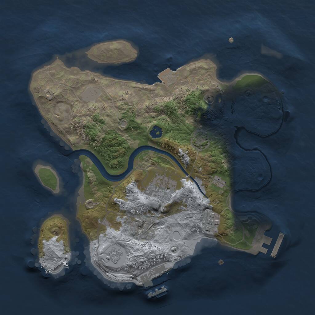 Rust Map: Procedural Map, Size: 2500, Seed: 1987144, 8 Monuments