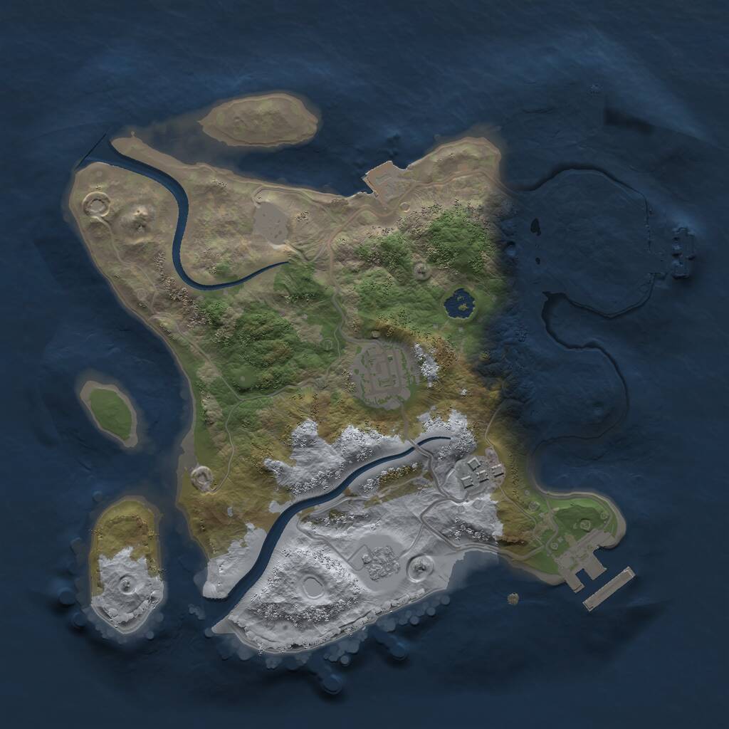 Rust Map: Procedural Map, Size: 2500, Seed: 1987144, 6 Monuments