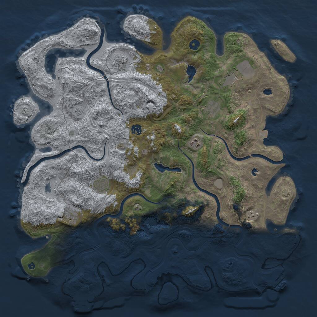 Rust Map: Procedural Map, Size: 4500, Seed: 2079675667, 14 Monuments