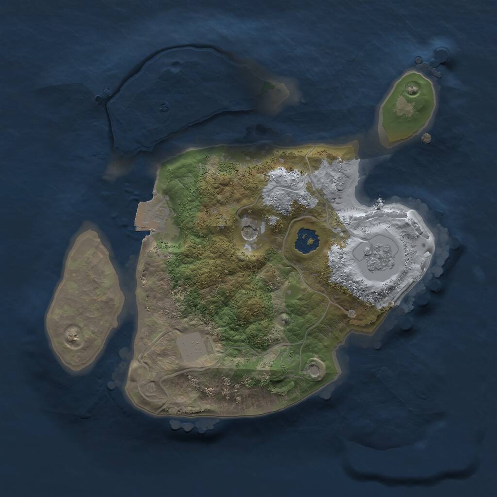 Rust Map: Procedural Map, Size: 2000, Seed: 919425949, 3 Monuments