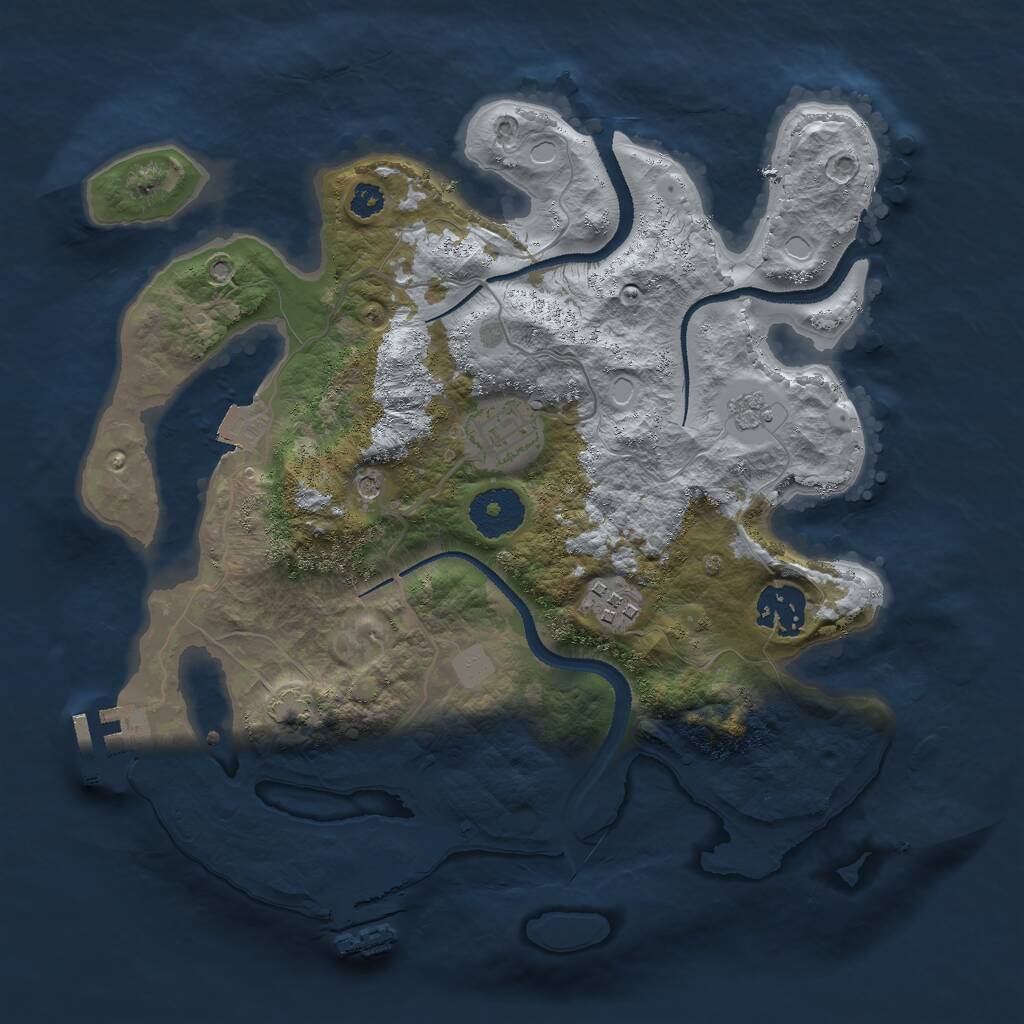 Rust Map: Procedural Map, Size: 3000, Seed: 755748877, 9 Monuments