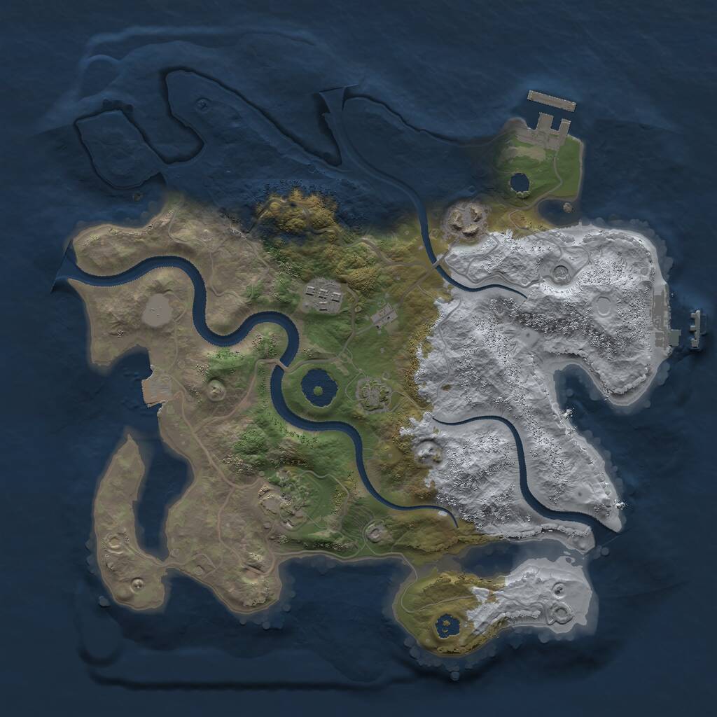 Rust Map: Procedural Map, Size: 3000, Seed: 979717516, 8 Monuments