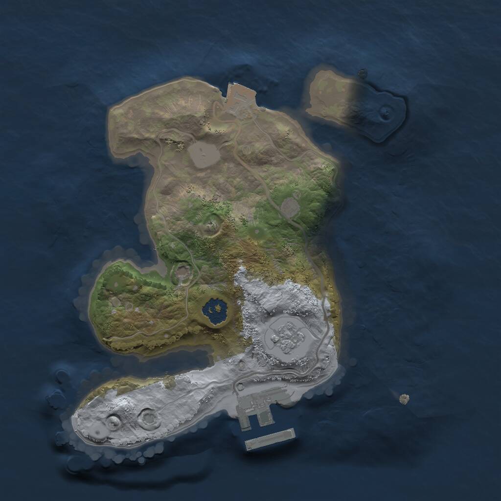 Rust Map: Procedural Map, Size: 2000, Seed: 12423132, 3 Monuments