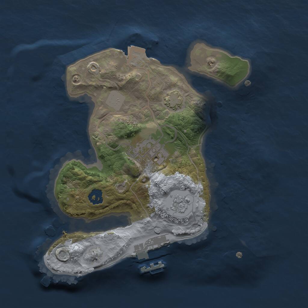Rust Map: Procedural Map, Size: 2000, Seed: 12423132, 5 Monuments