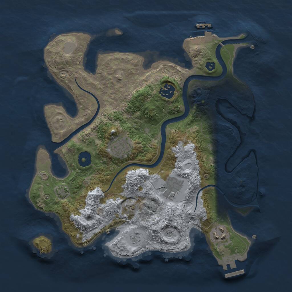 Rust Map: Procedural Map, Size: 3000, Seed: 4897316, 10 Monuments