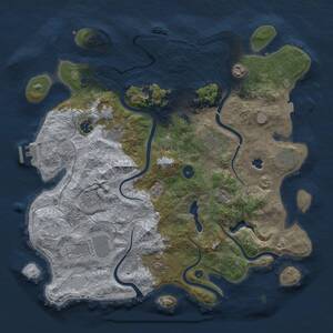 Thumbnail Rust Map: Procedural Map, Size: 4096, Seed: 121, 15 Monuments