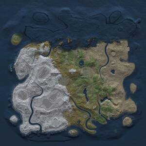 Thumbnail Rust Map: Procedural Map, Size: 4096, Seed: 121, 14 Monuments