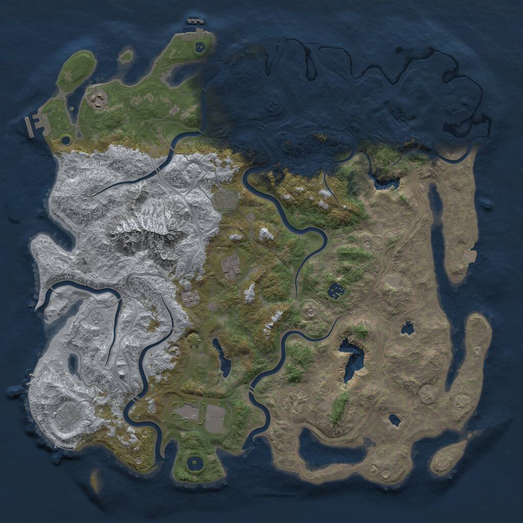 Rust Map: Procedural Map, Size: 5000, Seed: 835175184, 14 Monuments