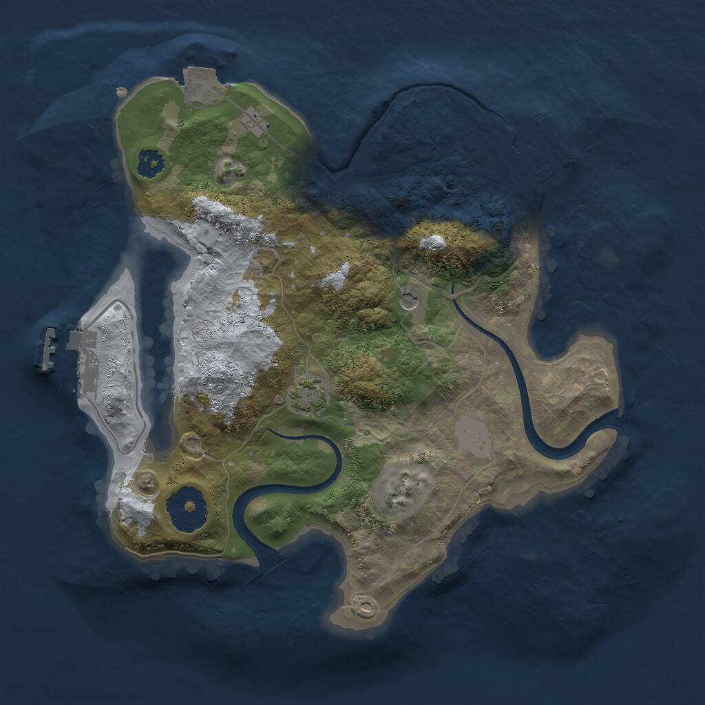 Rust Map: Procedural Map, Size: 2500, Seed: 950199190, 5 Monuments
