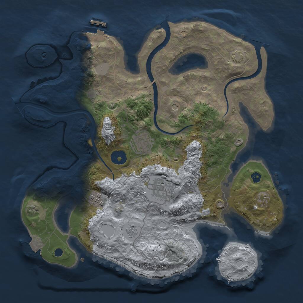 Rust Map: Procedural Map, Size: 3000, Seed: 475458801, 8 Monuments